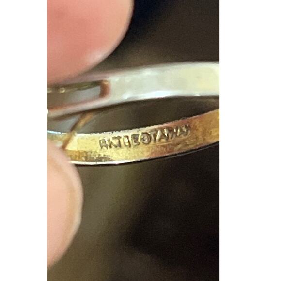 Vintage Ring 14K GE Gold Electroplate Taiwan Size 9 Aquamarine Blue Pale Rhinest - Picture 16 of 16